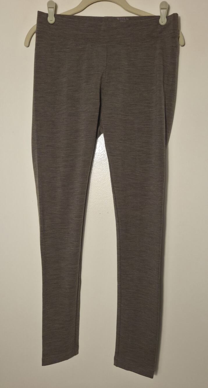 Woolx Stella Merino Wool Leggings Womens Size M Brown Heathered Cinder Melange
